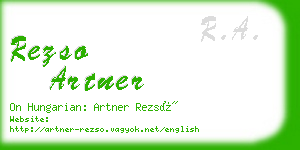 rezso artner business card